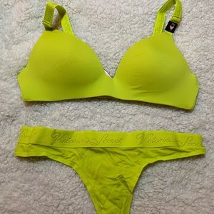 Victoria’s Secret bra and panty set.